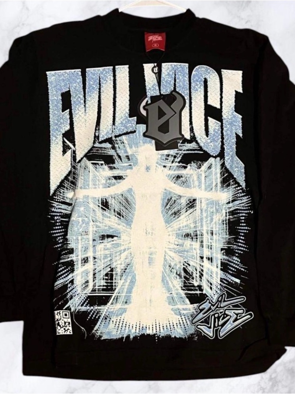 Evil Vice Trip Size M Long sleeve Cotton Graphic Tee